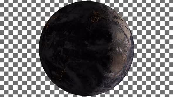 Earth Globe Rotate  With Alpha Channel