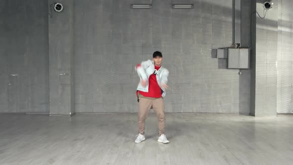 Young Skillful Man Dancing Hiphop