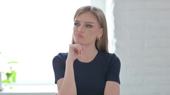 Portrait of Pensive Woman Thinking New Plan