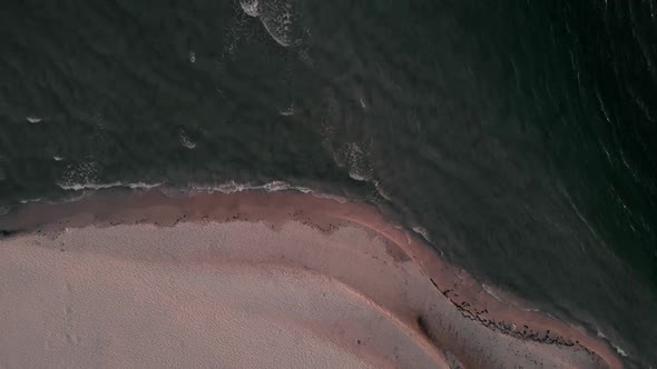 Aerial View of Beautiful Ocean Coastline with Sandy Beach