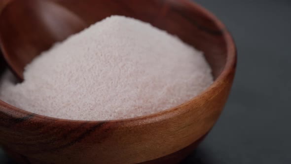 Collagen. collagen powder in wooden bowl