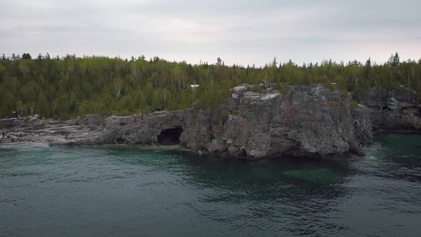 Cinematic view with The Grotto - Bruce Peninsula National Park