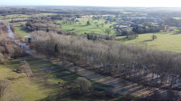 Aerial Flooding River Avon Stoneleigh Park NAEC