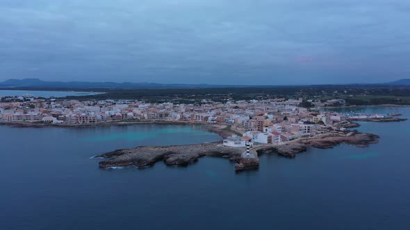 Aerial view of the Colonia de Sant Jordi resort town