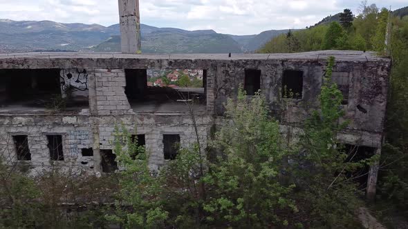 Aerial View Of A Destroyed Building V3