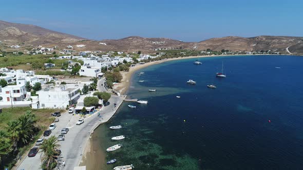 Serifos island in the Cyclades in Greece seen from the sky