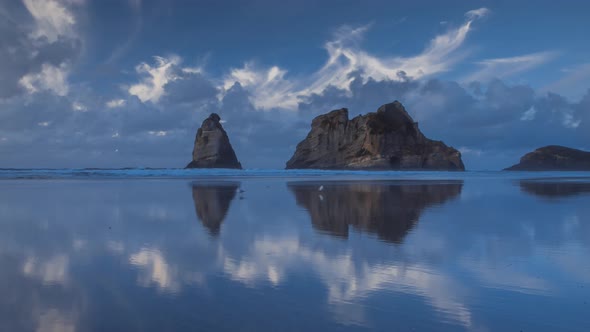 Reflection on the beach