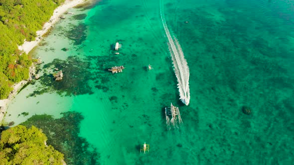 Boracay Island with White Sandy Beach Philippines