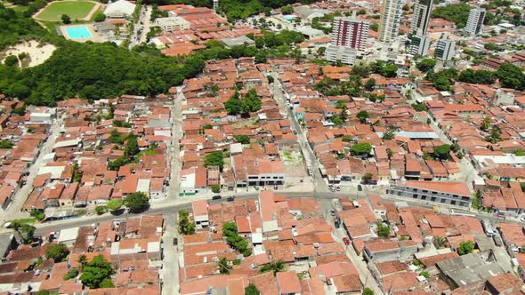 Aerial shot of paradise place in Brazil