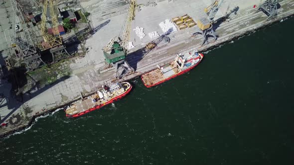 Chornomorsk Sea Port. Boats In Bay.