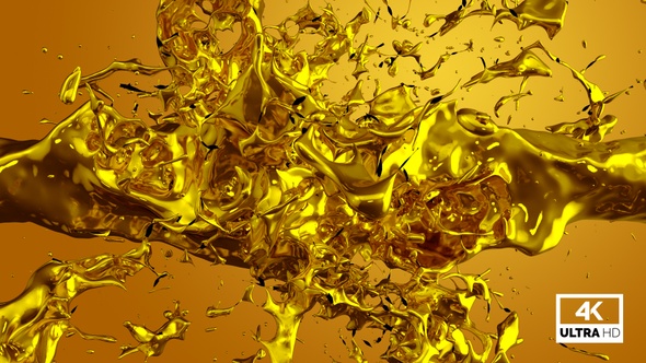 Liquid Gold Splash Collision