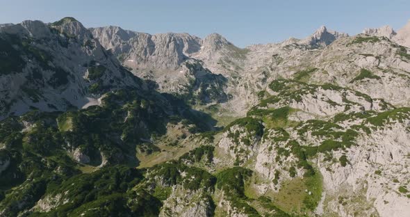 durmitor mountain range aerial view
