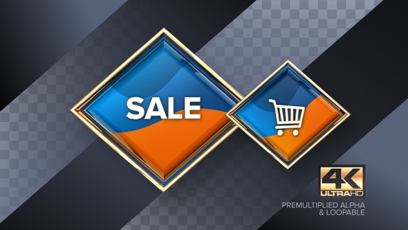 Sale Blue Rotating Badge 4K Looping Design Element