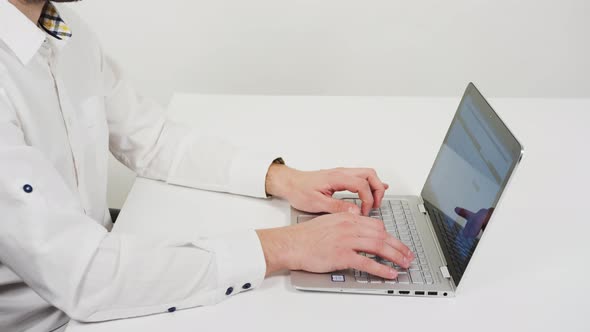 Man working on a laptop