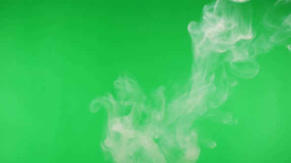 Smoke Rings on Green Chroma Key Background