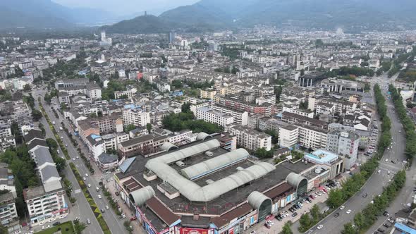 Builds of Dujiangyan City, China