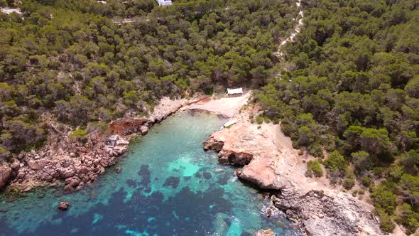 Cala Xuclar beach in Ibiza, Spain