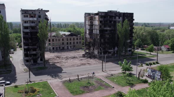 Residential Building Destroyed By the War in Ukraine Borodyanka Bucha District