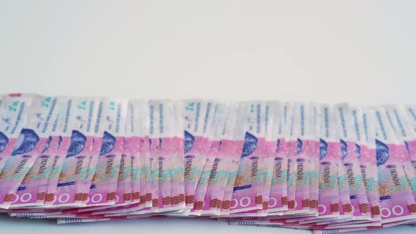 Money Background Ukrainian Hryvnia Banknotes Cash