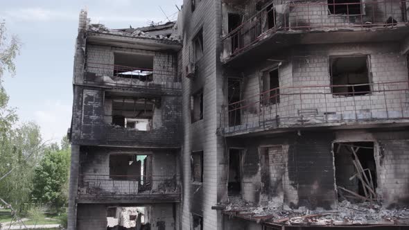 Residential Building Destroyed By the War in Ukraine Borodyanka Bucha District