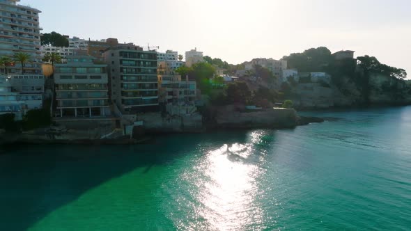 Aerial View of the Capital of Mallorca  Palma De Mallorca in Spain