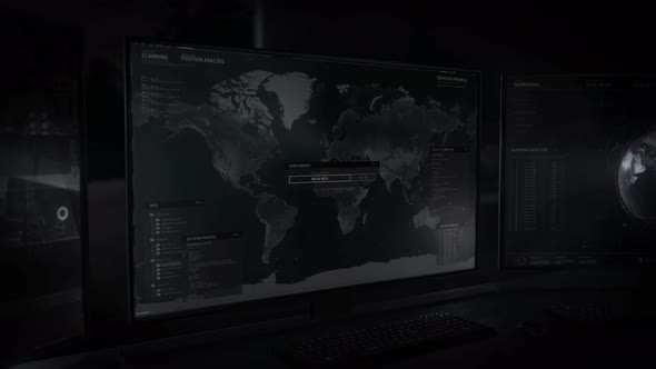 Enemy Cover Coordinates Scan Via Global-search System With High Tech Interface alt