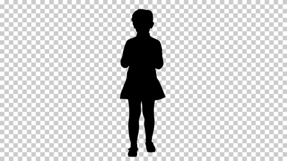 Silhouette girl walking, Alpha Channel