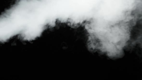 Water Vapor, Slow Motion 240Fps, Jet of Steam Under Pressure on Black Background