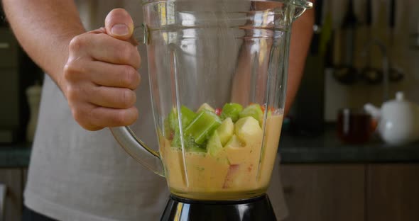 Green Fresh Smoothie Blended in Blender