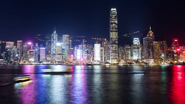 Timelapse of Hong Kong at night