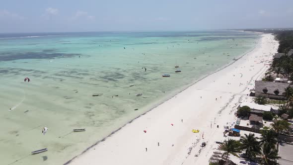 Zanzibar Tanzania  Kitesurfing Near the Shore