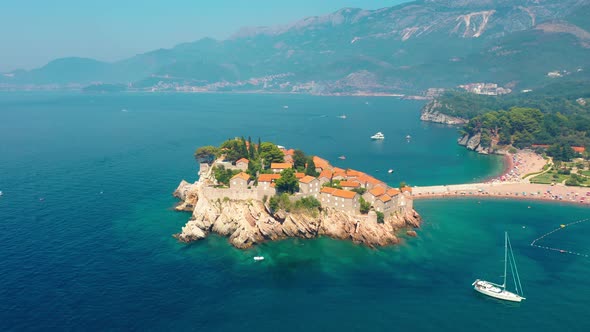 Around The Sveti Stefan Island in the Adriatic Sea