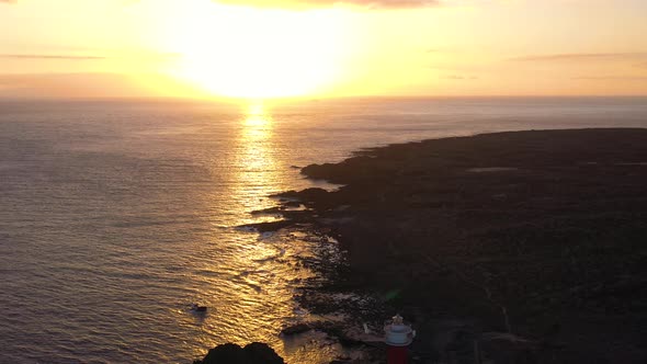 View From the Height of the Lighthouse Faro De Rasca at Sunset on Tenerife Canary Islands Spain