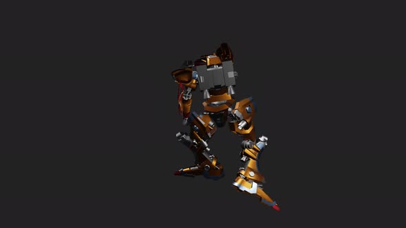 Defense Robot with style Standing Melee Attack 360 High