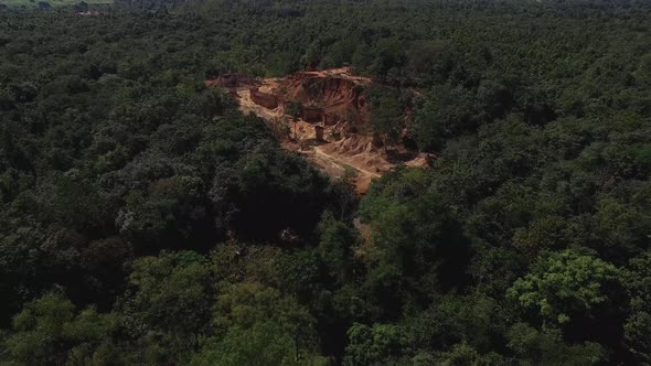 Aerial Shot of PhraePhae Muang Phi Forest ParkPhrae Province, Thailand