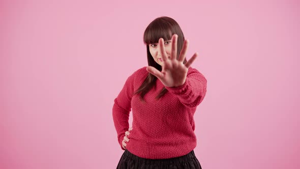 Stop Sign Palm Hand on Camera Symbol