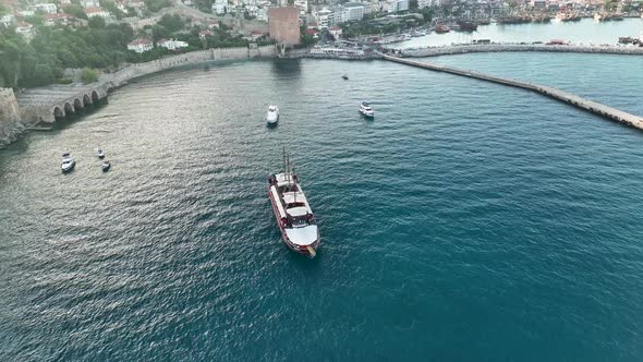 Pirate Harbor aerial view Turkey Alanya 4 K