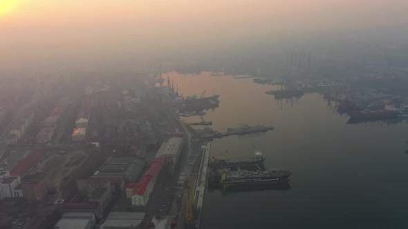 Drone View of the City Bridge and the Golden Horn Bay