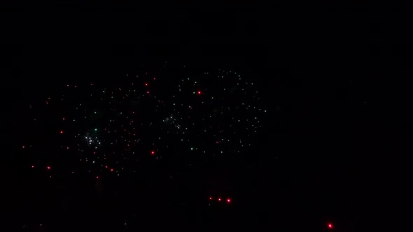 Real Colourful Fireworks on Deep Night Sky 4Th of July Independence Day Celebration 2022 High