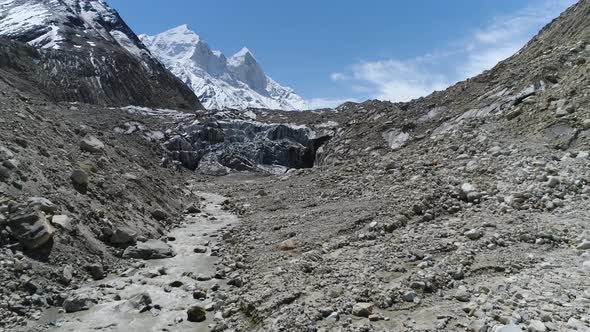 Origin of River Ganges Gaumukh Gangotri Glacier India