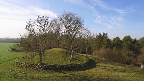 Aerial Of A Neolithic Age Tomb, Passage Grave