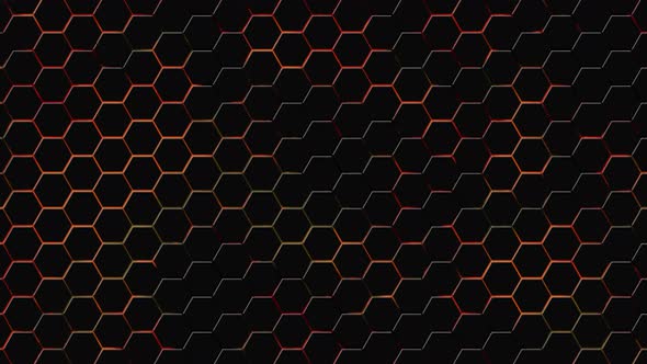 Hexagons on Lava Background