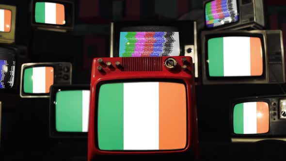 Ireland flags and Retro Televisions.