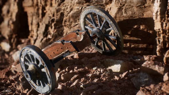 Ancient Historic Gun in the Stone Canyon