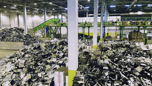 Piles of Garbage in Massive Dumpsite Unit. Recycling Industry Concept, Plastic Trash Recycling