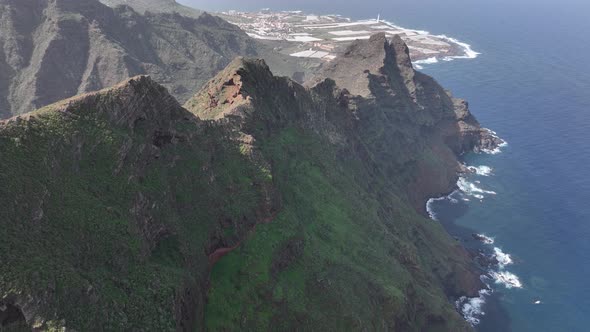 Mountain Aerial of Cliffs High Mountains Along the Atlantic Coast Line