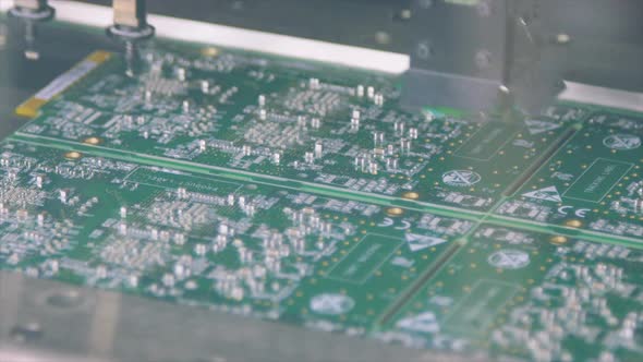 Surface Mount Technology SMT Machine places elements on circuit boards