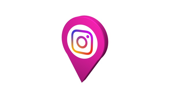 3D Instagram Pin Icon