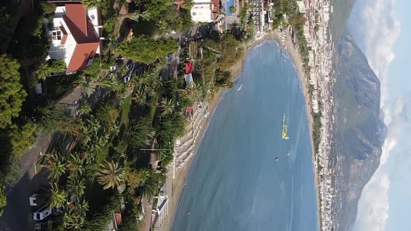 Vertical Video Alanya Turkey  a Resort Town on the Seashore