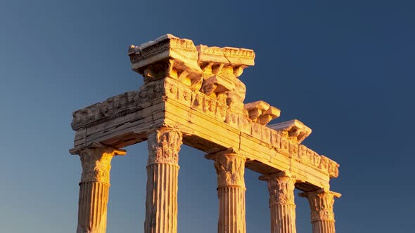 Temple of Apollo aerial view 4 K Turkey Side